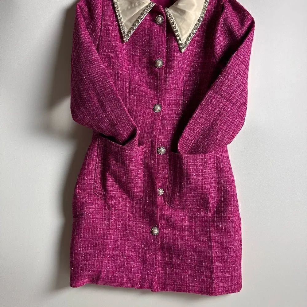 Magenta Tweed dress - Picture 16 of 16